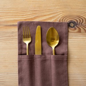 Робота Конверт для столових приборів коричневий (10 см x 25 см)