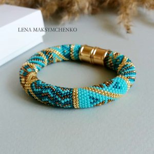 Работа Браслет из японского бисера 'Turquoise'