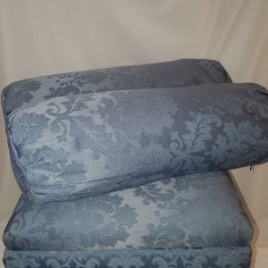 Робота Пуф синього кольору з візерунком + 2 валики