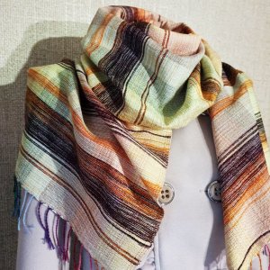 Робота Домотканий шарф бежево-молочний. Ручна робота