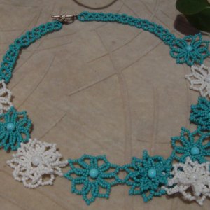 Работа Колье цветочное "Веночек"