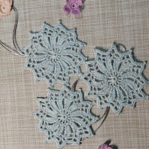 Работа Комплект елочных украшений "Снежинка нежная"