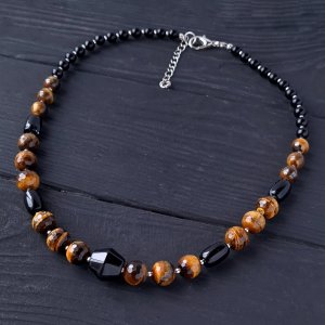 Робота Намисто з тигрячого ока та агату "Рік Тигра -9" 