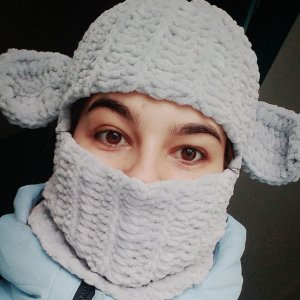 Работа Зимняя балаклава с ушками