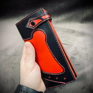 Работа Байкерский кошелек, кошелек байкерский из натуральной кожи