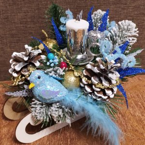 Робота Новорічна композиція у санях