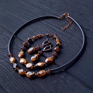 Работа Комплект из тигриного глаза "Год тигра -12"