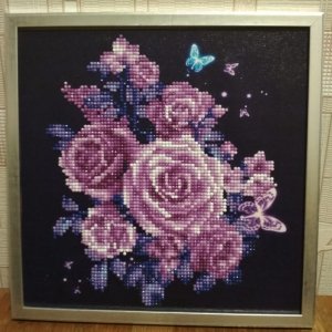 Работа Фиолетовые розы – готовая картина