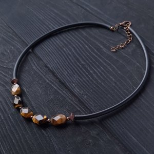 Робота Кольє- чокер з тигрячого ока "Рік тигра -16"