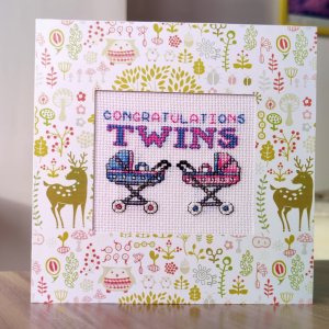 Робота Листівка з вишивкою "Близнюки"