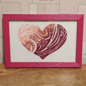 Работа Вышивка – картина ко дню влюбленных