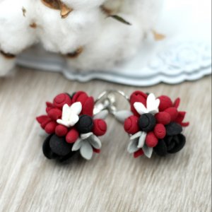 Робота Червоні сережки з квітами "Готика"