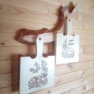 Работа Сувенир "Разделочная доска Грибы"