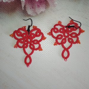 Работа Серьги "Сочный красный"