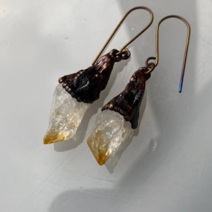 Работа Серьги-кристаллы: "Капельки солнца" 68/18