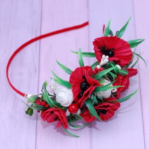 Робота Обруч обідок з маками на один бік