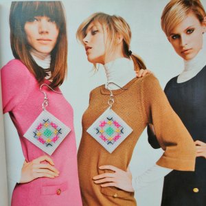 Робота Вишиті сережки "Грація" (сережки з вишивкою)