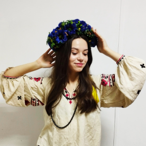 Работа Венок с васильками