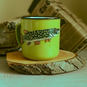Работа Чашка рыбака, кружка с рыбой, подарок для рыбака