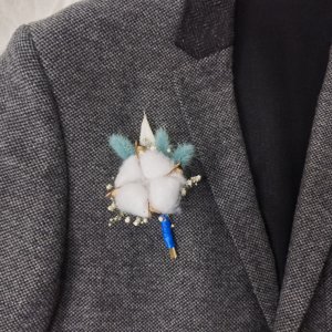 Работа Бутоньерка с сухоцветами на свадьбу. АРТ. 1129