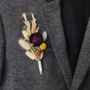 Робота Бутоньєрка із сухоцвітів весільна. АРТ. 1130