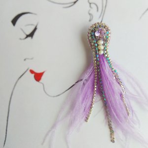 Работа Серьги из перьев