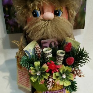 Работа Домовёнок с мешочком счастья оберег для дома