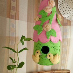 Работа Подвеска из фетра ′Птичий домик′