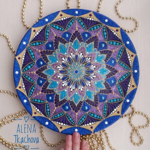 Работа тарелка декоративная 'Blue-violet'