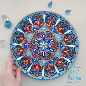 Работа тарелка декоративная 2