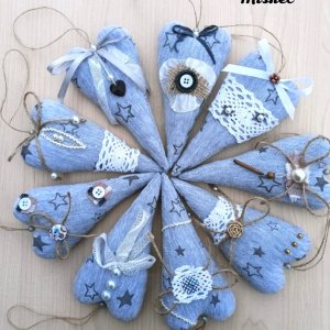 Работа Набор текстильных сердечек Тильда. Валентинка.  