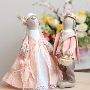 Работа Пасхальные зайцы "Пудровые"