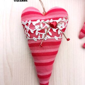 Работа Текстильное сердце Тильда с декором. Сердце Валентинка. 