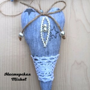 Работа Сердечко Валентинка. Тильда. Из ткани. 14 февраля.