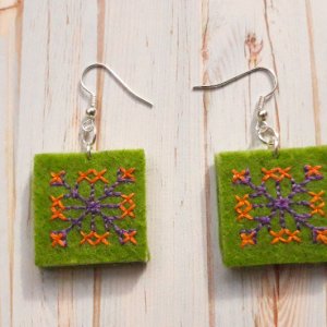 Робота Вишиті сережки, сережки з вишивкою