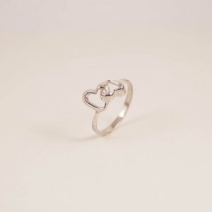 Робота Срібна каблучка "Закохані серця"