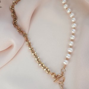 Работа Комбинированное колье с жемчугом.