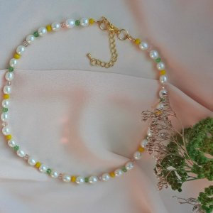 Работа Яркий чокер с настоящей жемчужиной