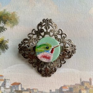 Работа Винтажная брошь "Колибри"