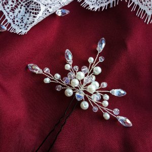 Работа Шпилька украшение в прическе невесты, выпускницы, подарок