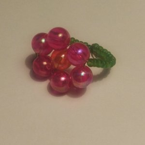 Работа Кольцо с цветочком, кольцо из бисера,  украшение из бисера
