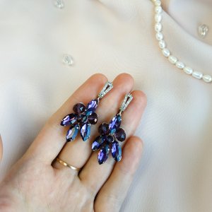 Работа Серьги из хрусталя и страз, на подарок, на выпускной,