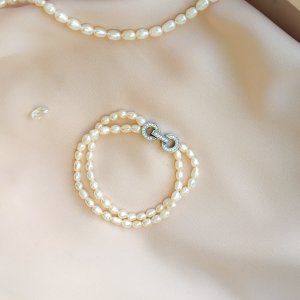 Работа Браслет из натурального жемчуга, браслет из жемчуга.