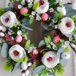 Работа Пасхальный венок с котиками