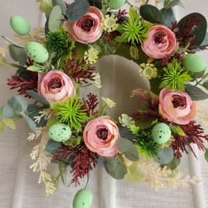 Работа Пасхальная венок с пионами 