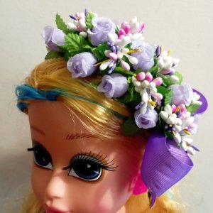 Работа Ободок с маленькими бутонами роз