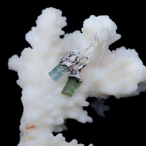 Работа Серьги классические: "Турмалин. Минимализм" 74/46