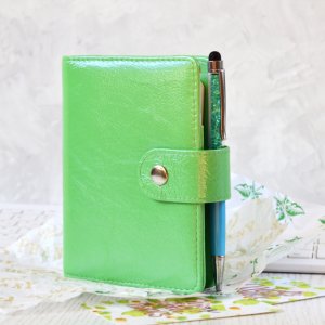 Работа Кожаный планер / блокнот, Лак-мята (Pocket)