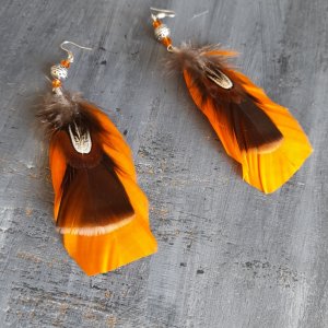 Работа Серьги с перьями Лись хвост