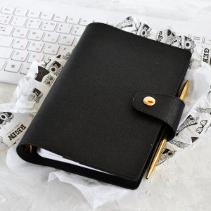Работа Кожаный блокнот / планер. Модель "Compact" Черный (Personal)